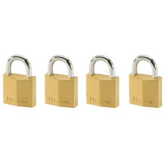 Lot de 4 cadenas laiton sentrouvrant largeur 30 mm avec anse acier hauteur 16 mm