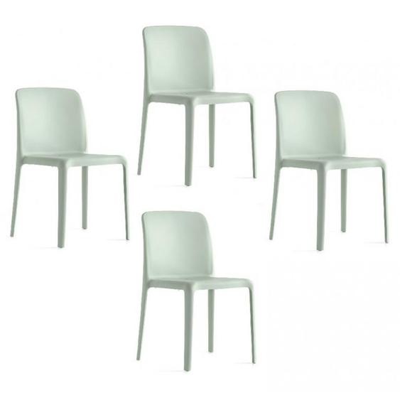 Lot de 4 Chaises BAYO plastique vert thym