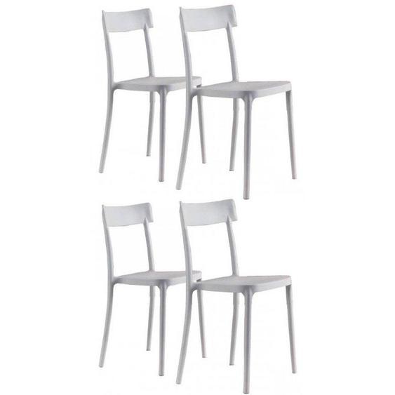 Lot de 4 chaises CORSOCOMO empilables polypropylène blanc