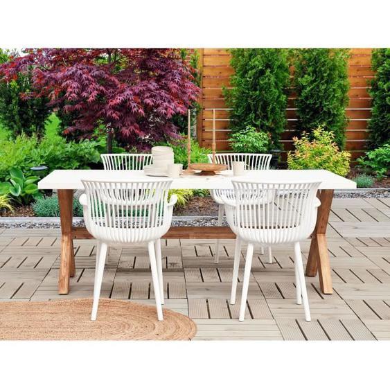 Lot de 4 chaises de jardin blanches PESARO