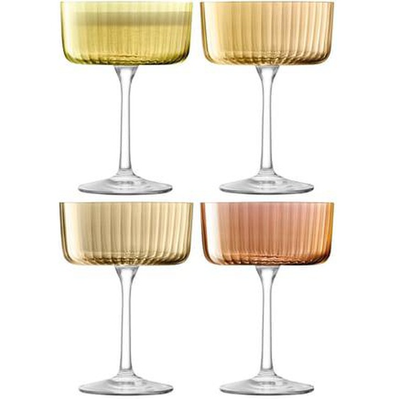 Lot de 4  coupes à champagne Gems - 23 cl - Ambre / Orange