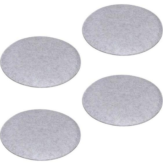 Lot de 4 coussins dassise JONITA pour chaises ou fauteuils de salle à manger ou bureau, coussins rembourés ronds en tissu gris