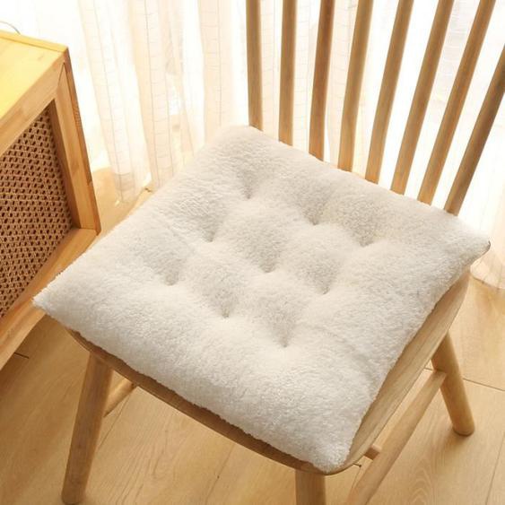 Lot de 4 coussins dassise pour chaise de jardin - Pour intérieur et extérieur,Coussin de siège de Jardin en Polyester -Blanc