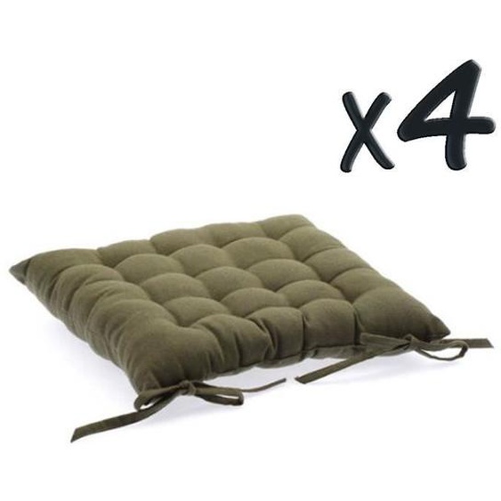 Lot de 4 Coussins de chaise en coton Taupe, 38 ...