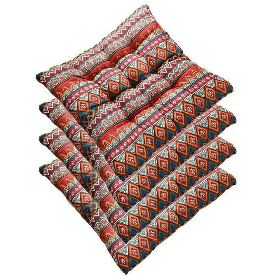 Lot de 4 galettes de Chaise 40x40cm, Coussin décoratif Coussin Coussin de Chaise Coussins de Jardin ,Coussin de chaise imprimé,N