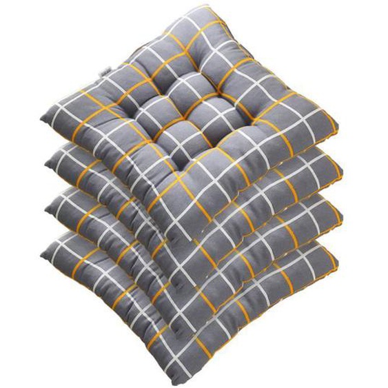 Lot de 4 galettes de Chaise 40x40cm, Coussin décoratif Coussin Coussin de Chaise Coussins de Jardin ,Coussin de chaise imprimé,Q