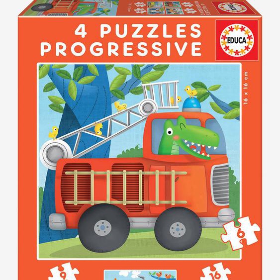 Lot De 4 Puzzles Progressifs De 6 À 16 Pièces Patrouille De Sauvetage Educa Rouge