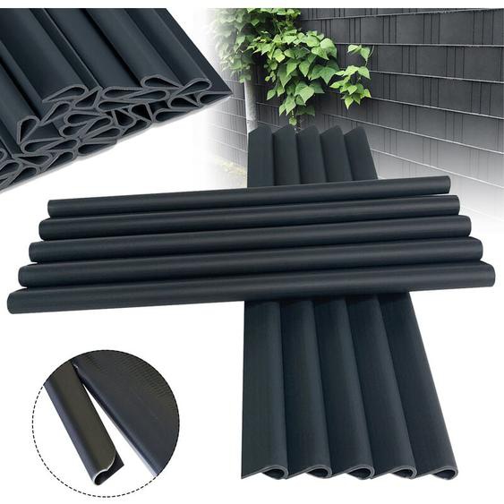 Lot de 50 clips de fixation en pvc pour bandes brise-vue Anthracite 190 x 15 mm - Aufun