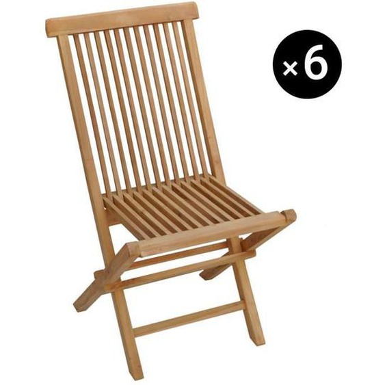 Lot de 6 chaises de jardin en teck LOMBOK