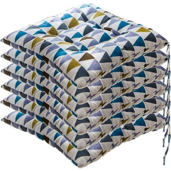 Lot de 6 galettes de Chaise, 40x40 Coussins de Siège Décoration, Coussin de Chaise Coussins de Jardin, Style C