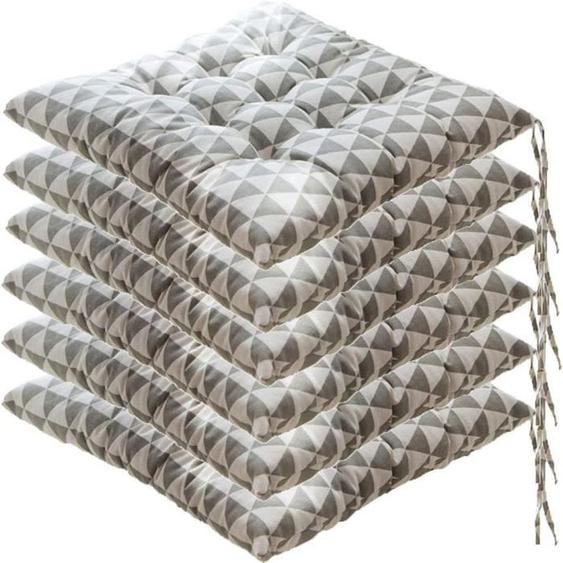 Lot de 6 galettes de Chaise, 40x40 Coussins de Siège Décoration, Coussin de Chaise Coussins de Jardin, Style E