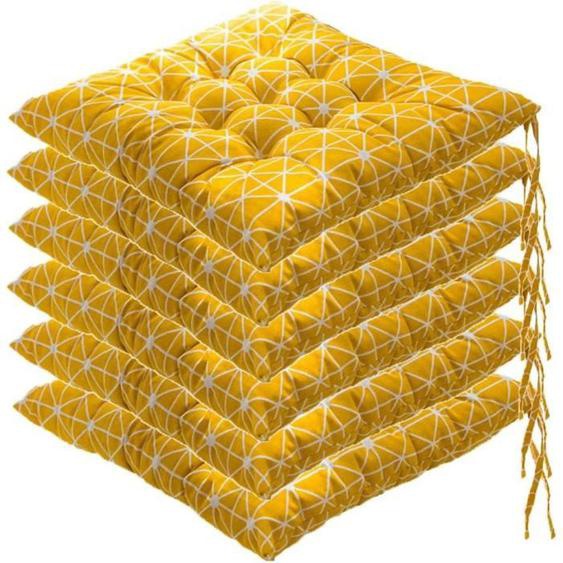 Lot de 6 galettes de Chaise, 40x40 Coussins de Siège Décoration, Coussin de Chaise Coussins de Jardin, Style F