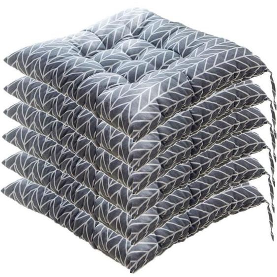 Lot de 6 galettes de Chaise, 40x40 Coussins de Siège Décoration, Coussin de Chaise Coussins de Jardin, Style J