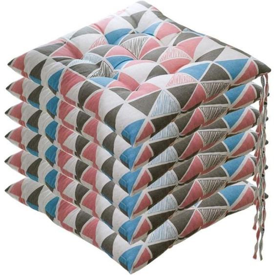 Lot de 6 galettes de Chaise, 40x40 Coussins de Siège Décoration, Coussin de Chaise Coussins de Jardin, StyleI