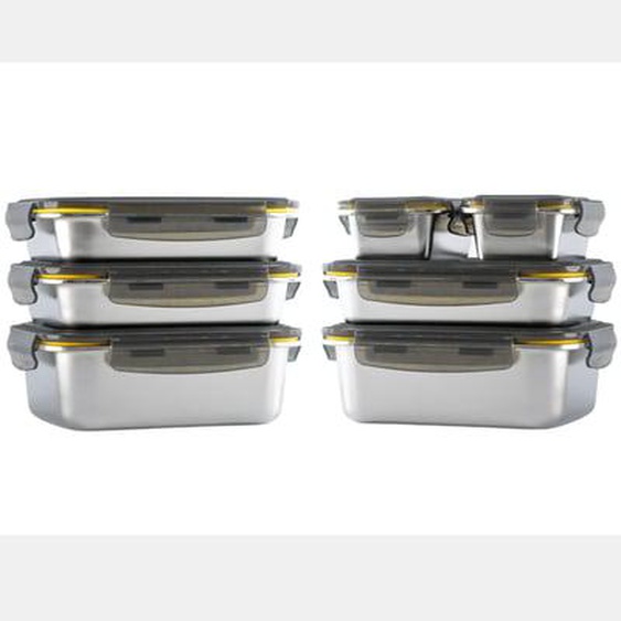 Lot de 7 boites alimentaires en inox