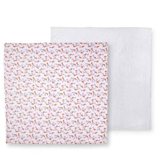 Lot De Deux Langes Escapade Kawaii 90x90 Cm - Catimini - Fille - Blanc - 2 Langes Blanc