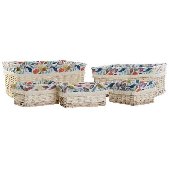 lot de paniers 49 x 40 x 22 cm polyester osier boho (5 unités)