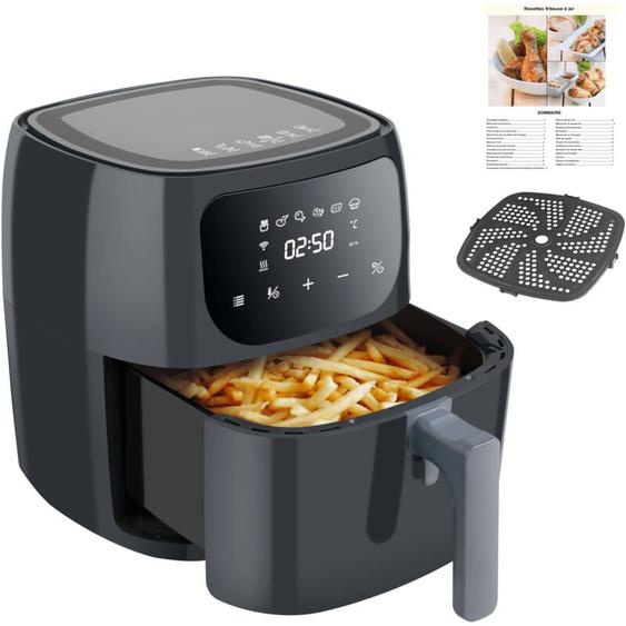 Friteuse Sans Huile 6L Magicfox cran Tactile lcd, Circulation 360°, technologie PerfectCook et Température réglable avec Recettes