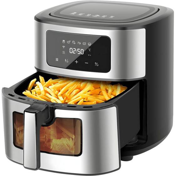 Friteuse sans Huile 8L Magicfox avec Écran led Tactile - Panier Antiadhésif - 6 programmes - Boîtier en Acier Inoxydable 1500W