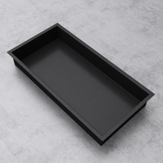 Mai & Mai Étagère murale à carreler noir 30x60x8,3cm niche de douche à encastrer en inox