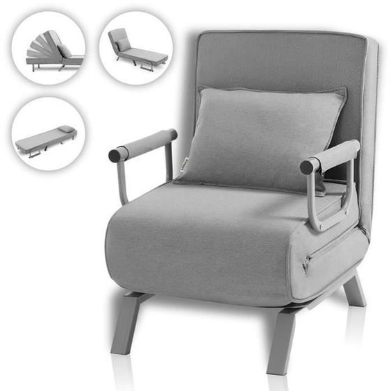 Makika Fauteuil Convertible Lit Ted Pliable en Gris