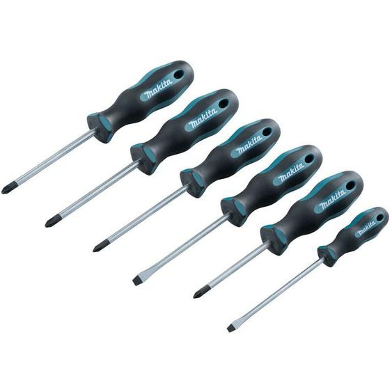 Jeu de 6 tournevis 2 sl + 2 ph + 2 pz Makita E-10528