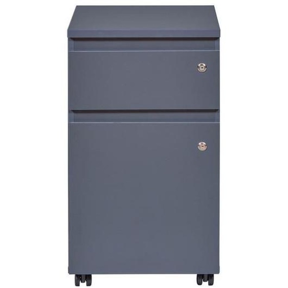 MARIO - Caisson Bureau Verrouillable 1 Porte 1 Tiroir Gris