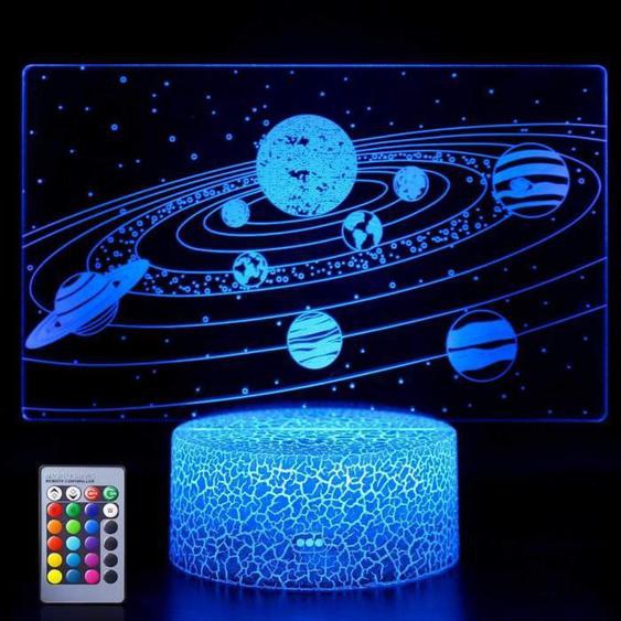 MARSEE Lampe 3D pour enfants avec motif galaxie illusion veilleuse télécommandée 16 couleurs