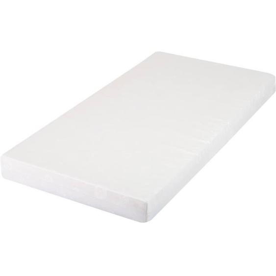 Matelas Bébé Droit - Domiva - Polybambou - Déhoussable, Lavable - Blanc Beige