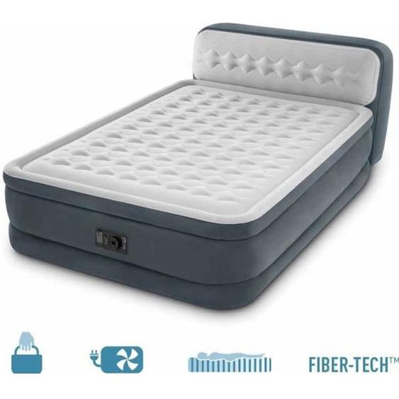 Matelas double gonflable avec Têtière Intex 64448 Ultras Plush - INTEX - Gonflable - 2 places - Gris