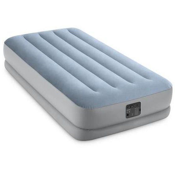 Matelas gonflable électrique 1 place INTEX Raised Comfort Fiber-Tech - Gris