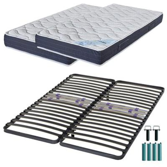 Matelas mousse + Sommier métal C223 Melior 2 places