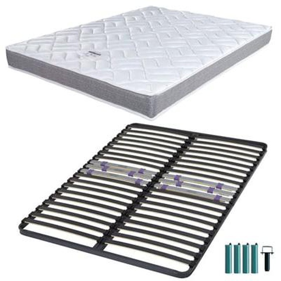 Matelas mousse + Sommier métal C223 Morgan 2 places