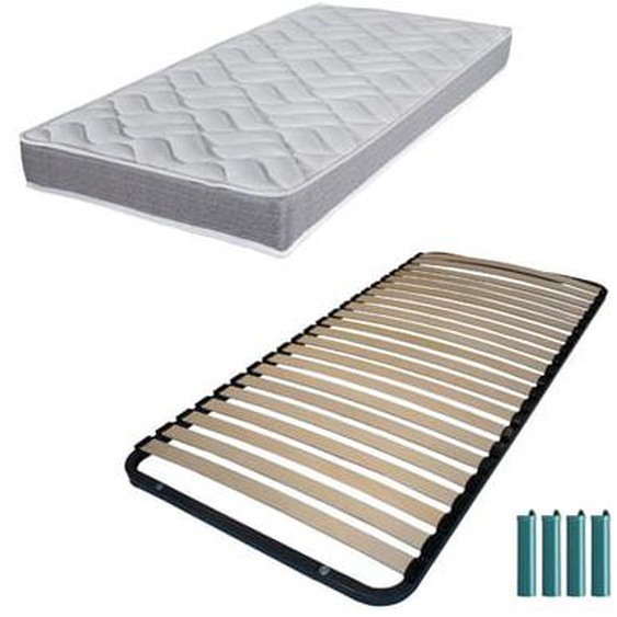 Matelas mousse + Sommier métal démonté Morgan 2 places