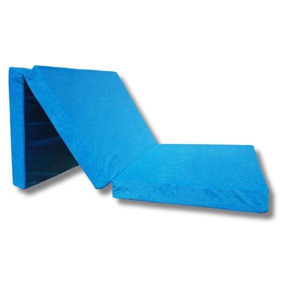 Matelas pliable futon - Marque - Modèle - Bleu - 1 place - 65x195x10 cm