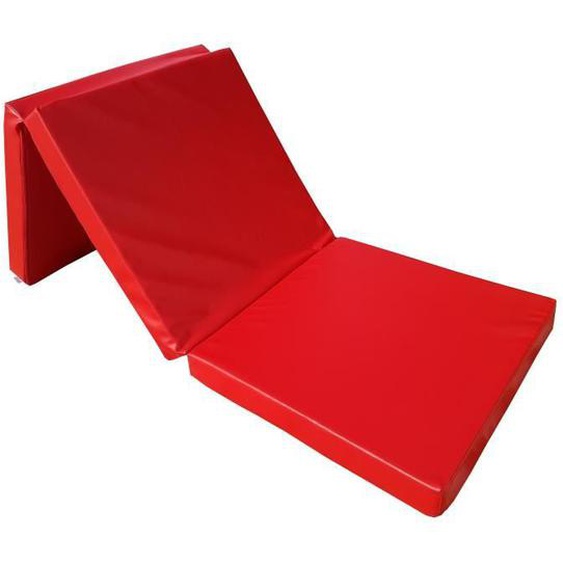 Matelas pliant en faux cuir - NATALIA SPZOO - 195 x 65 x 8 cm - Rouge - 1 place - Enfant