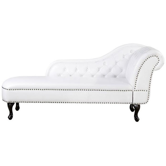 Méridienne Chesterfield blanche brillante côté droit NIMES