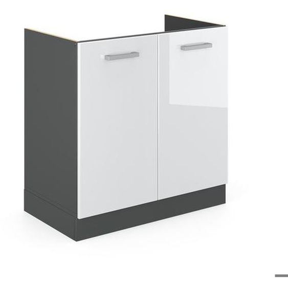 Meuble bas pour évier VICCO R-Line Anthracite/Blanc Brillant 80 cm