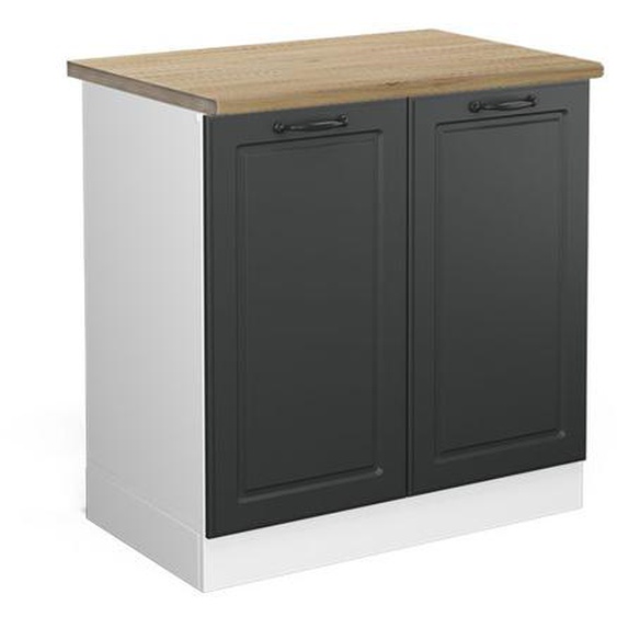 Meuble bas sous-évier R-Line, 80 cm , PT Chêne, Anthracite campagne, Vicco