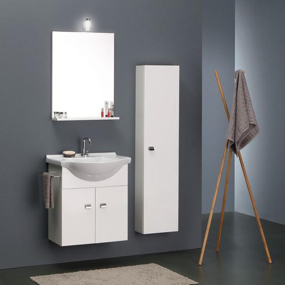 Meuble De Salle De Bains Suspendu De 56 Cm Avec Colonne Simply Blanche