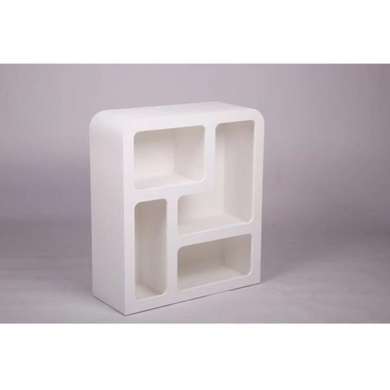 Meuble 4 niches Soleya blanc 75x30cm - Atmosphera createur dinterieur