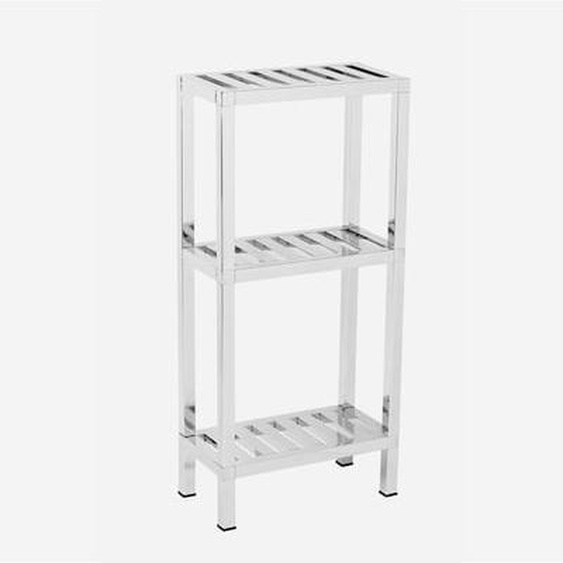 Meuble étagère X3 en Inox - PLAZZA