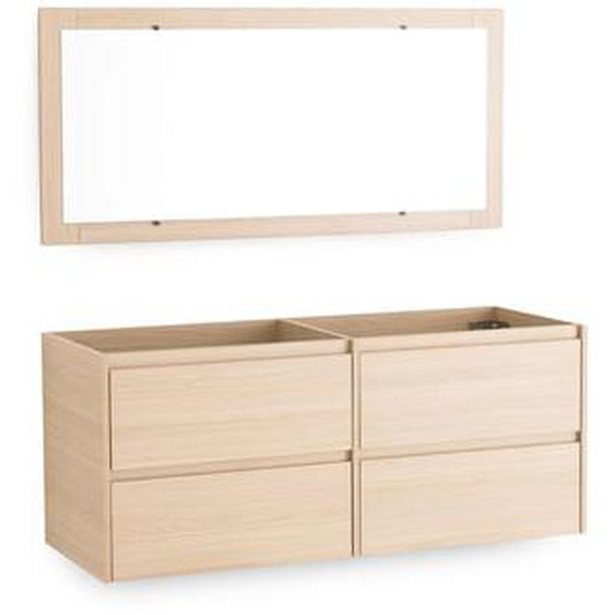 Meuble sous vasque suspendu + miroir L120cm, Nirio