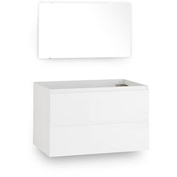 Meuble sous vasque suspendu + miroir L80 cm, Pacci