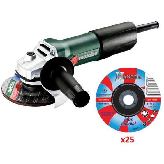 Meuleuse dangle 850W W 850-125 en boite carton + 25 disques - METABO - SHRP6