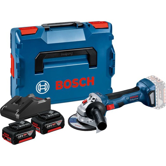 Meuleuse GWS 18 V-7 + 2 batteries 4Ah + chargeur + coffret L-BOXX - BOSCH - 06019H9005