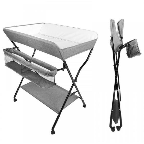 MIPAN Table dallaitement pour bébé - pliable et portable (4 vitesses réglables) 86*62*98-104cm gris