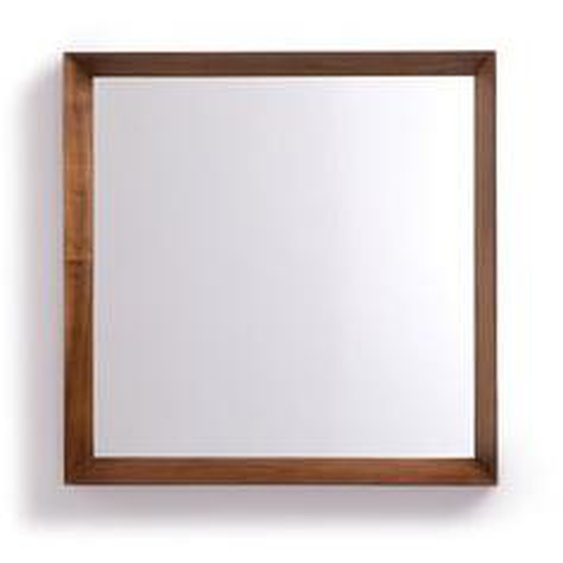 Miroir carré noyer massif H60 cm, Andromède