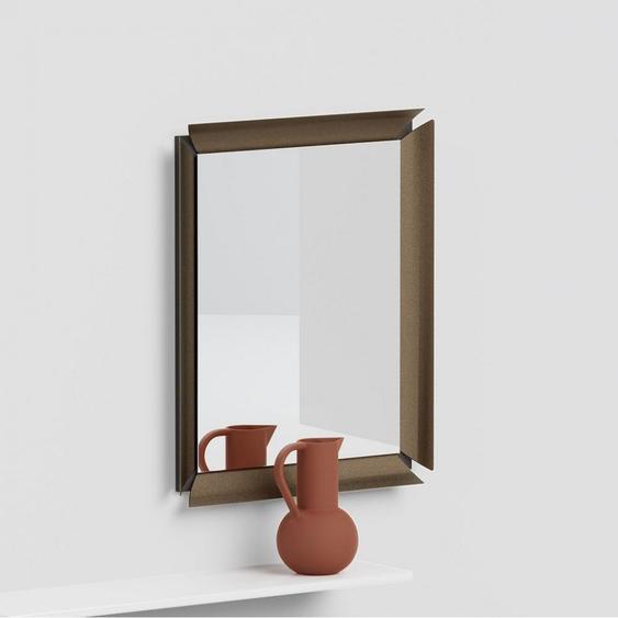 Miroir mural GLAM cadre couleur bronze, dos stratifié Gris Ardoise