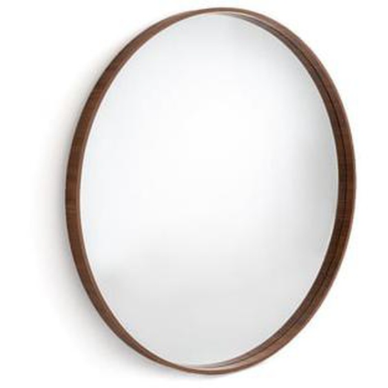 Miroir rond plaqué noyer Ø100 cm, Alaria